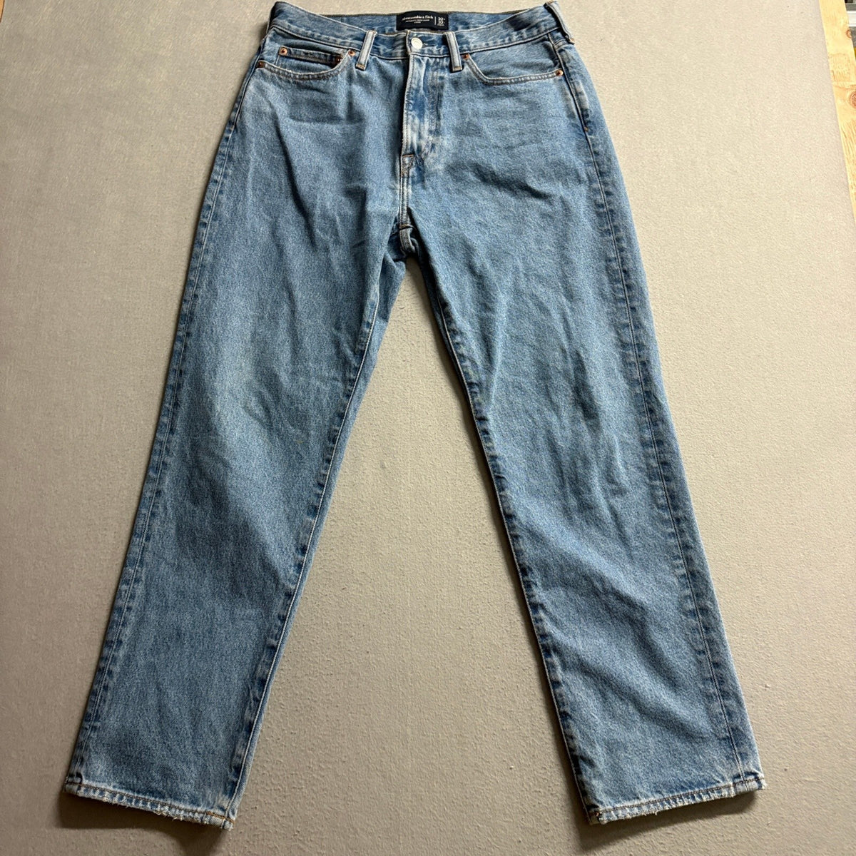 Abercrombie & Fitch Authentic Rigid Denim Loose Jeans Mens 32x32 Blue Cotton