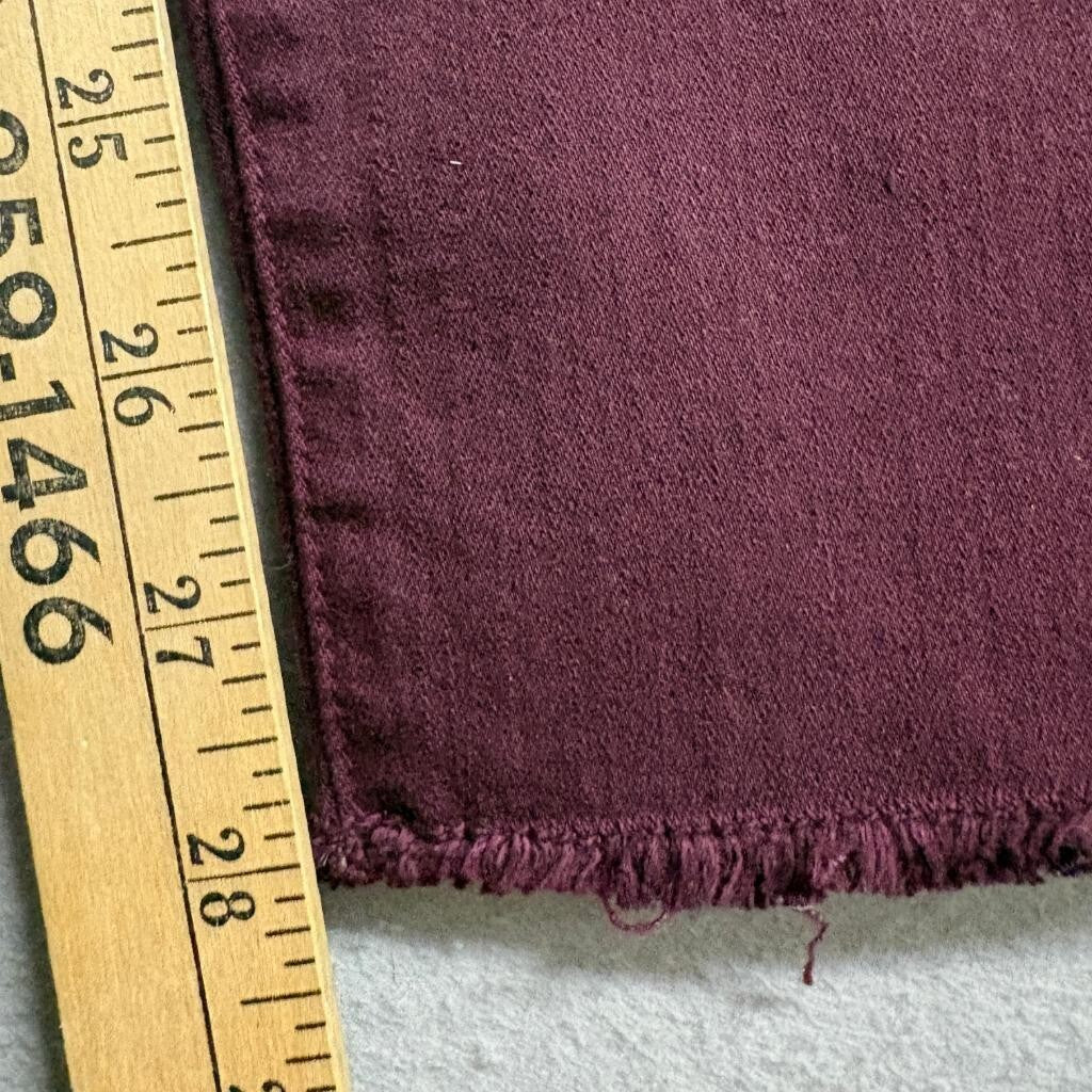 Frame Denim Le Skinny de Jeanne Jeans Womens 28 Mahogany Burgundy Raw Hem