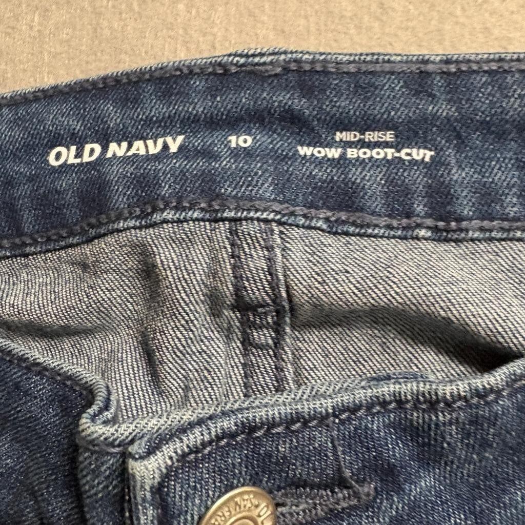 Old Navy Wow Boot-Cut Jeans Womens Size 10 Mid-Rise Blue Denim Stretch