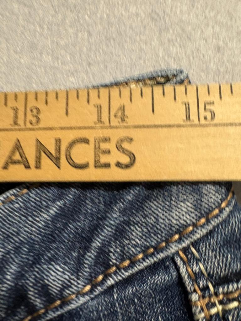 Ariya Jeans Womens 7/8 Blue Denim Capri Crop Embellished Pockets Stretch