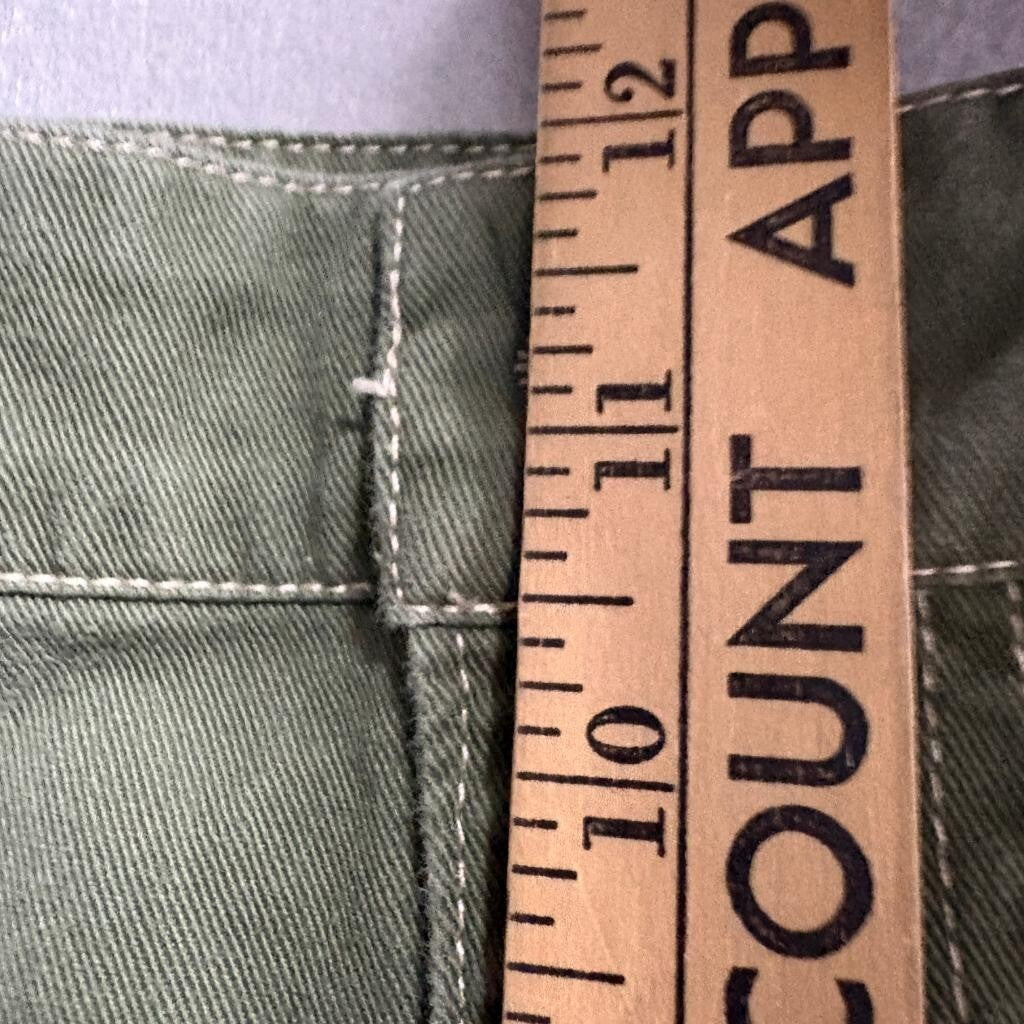 Full Tilt Cargo Pants Womens Small Green Cotton Wide Leg Utility Pockets