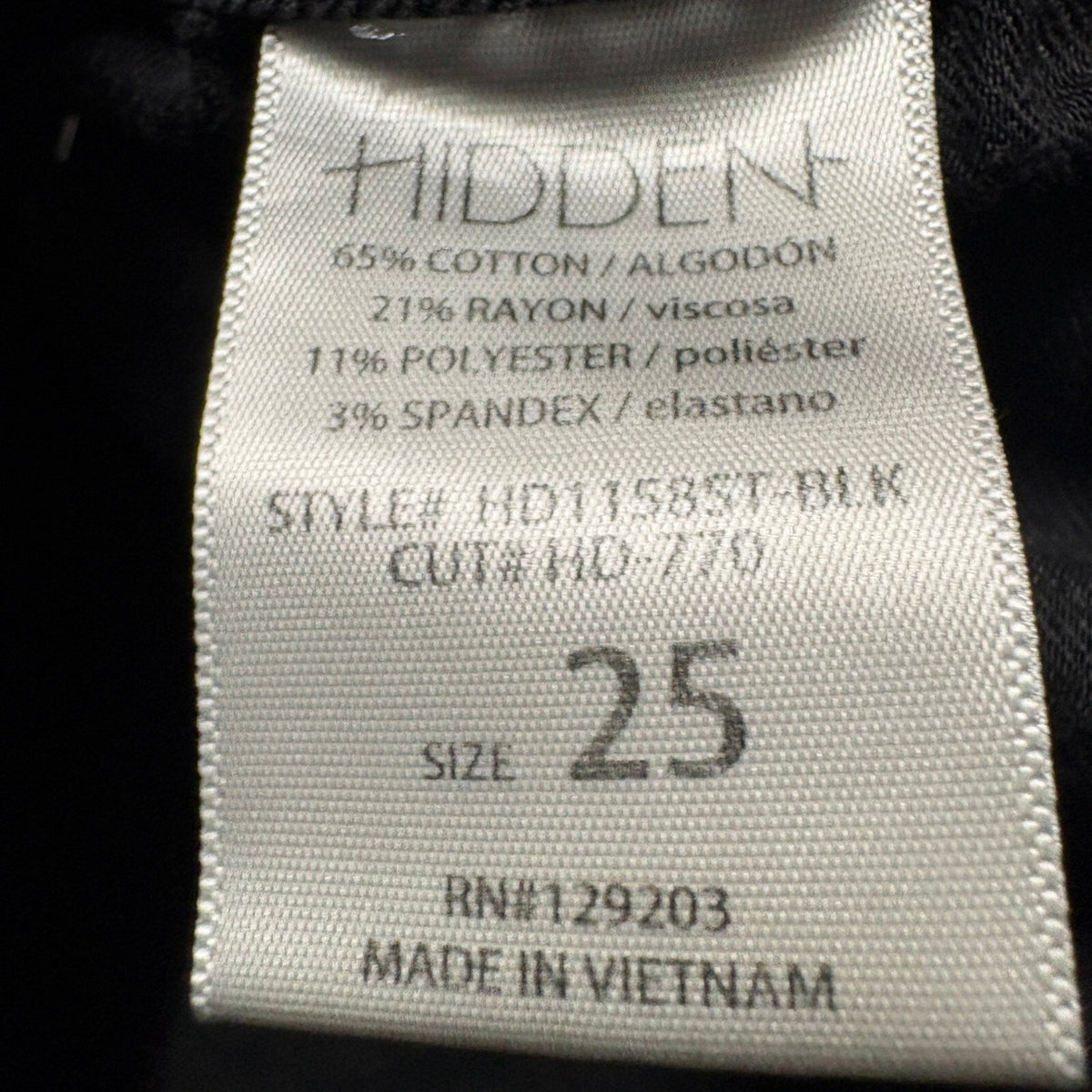 Hidden Jeans Womens Size 25 Black High Rise Wide Leg Raw Hem Button Fly Cropped