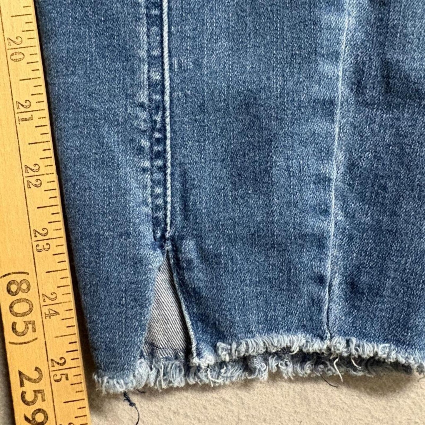 Royalty for Me High Rise Ankle Jeans Womens Size 16 Blue Raw Hem Front Seam