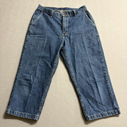 Wrangler Vintage Womens Jeans Size 12 Blue Denim High Rise Crop Straight Leg