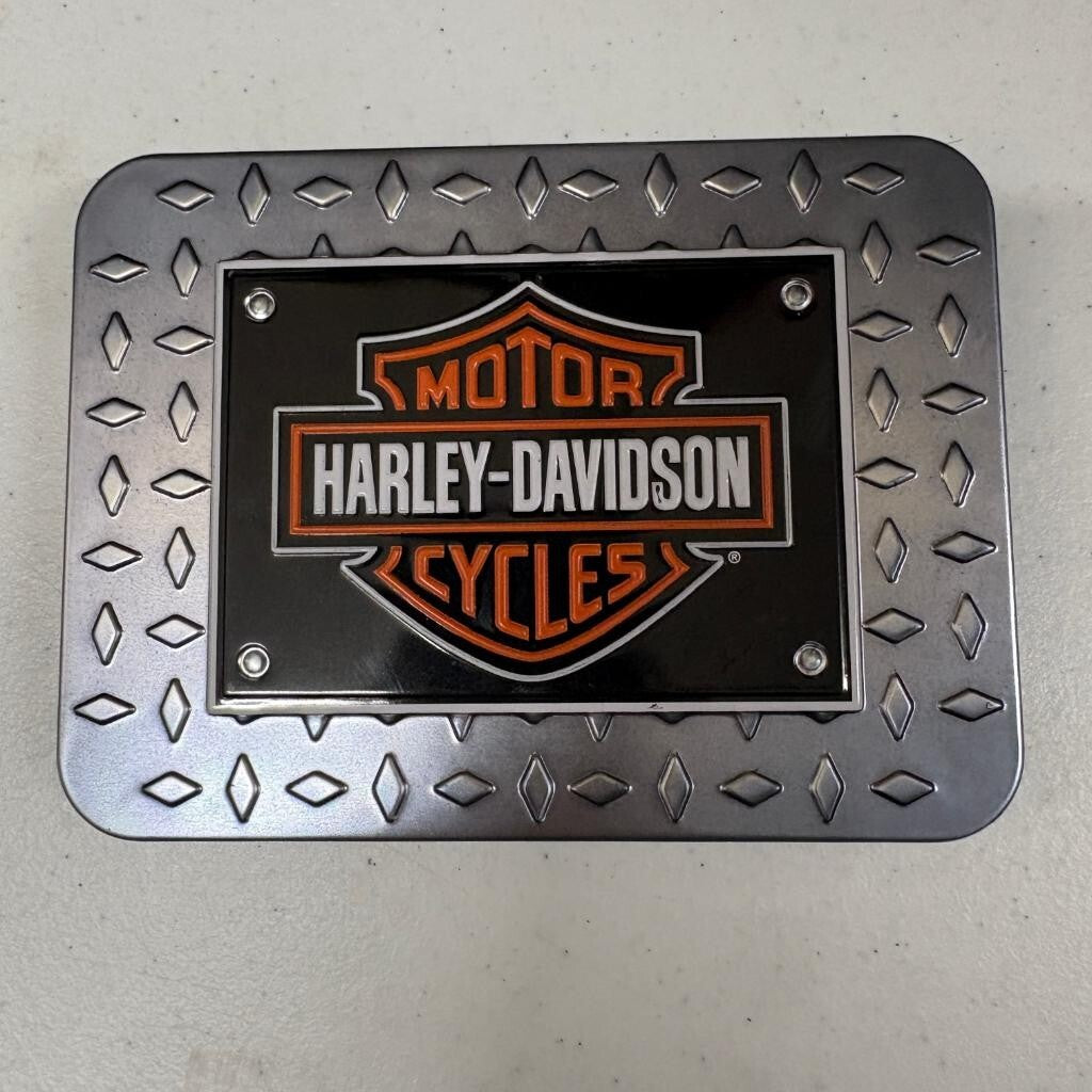 Harley-Davidson Playing Cards Double Deck Set in Diamond Plate Metal Tin 2004
