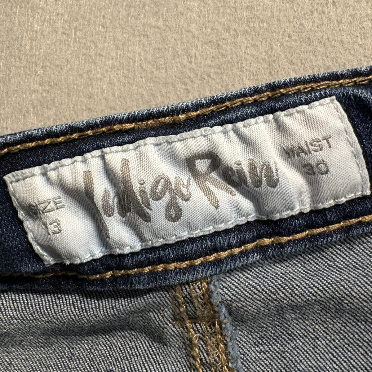Indigo Rein Cargo Jeans Womens Size 13 Blue Denim High Rise Straight Leg Stretch