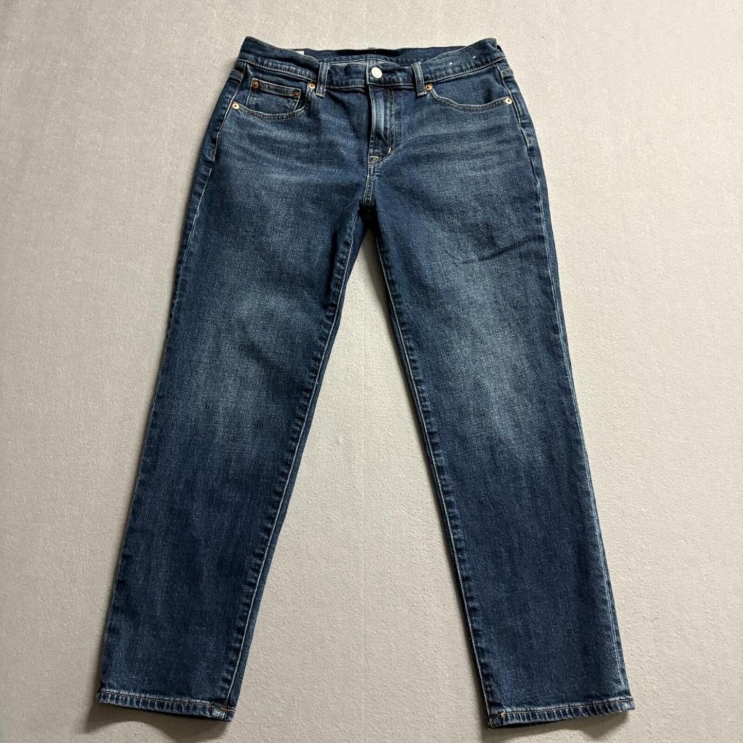 Gap Girlfriend Jeans Womens 27 4R Blue Denim Mid Rise Stretch Crop Pants