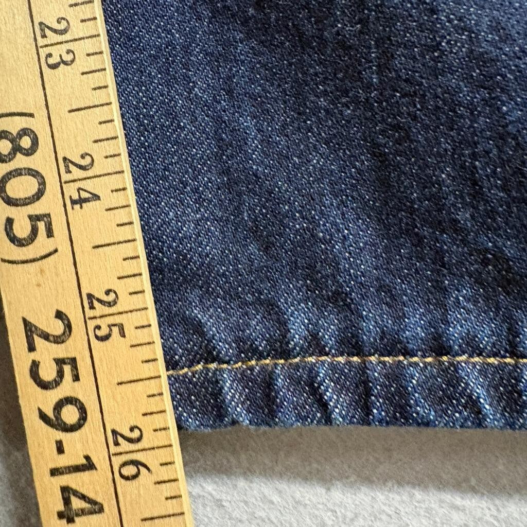 Lands End Square Rigger Jeans Mens 40 Traditional Fit Dark Wash Blue Denim