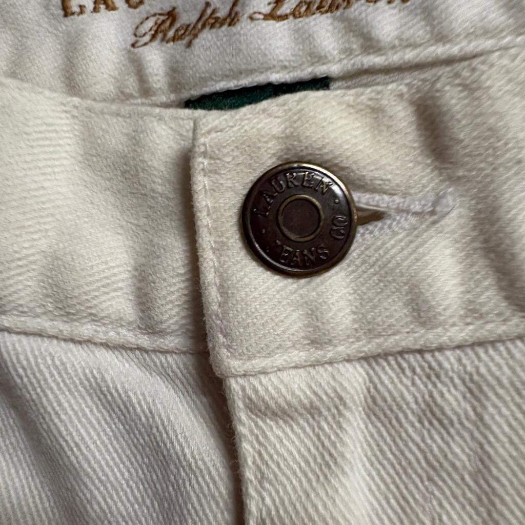 Lauren Jeans Co Ralph Lauren White Denim Pants Womens Size 8P Straight Leg