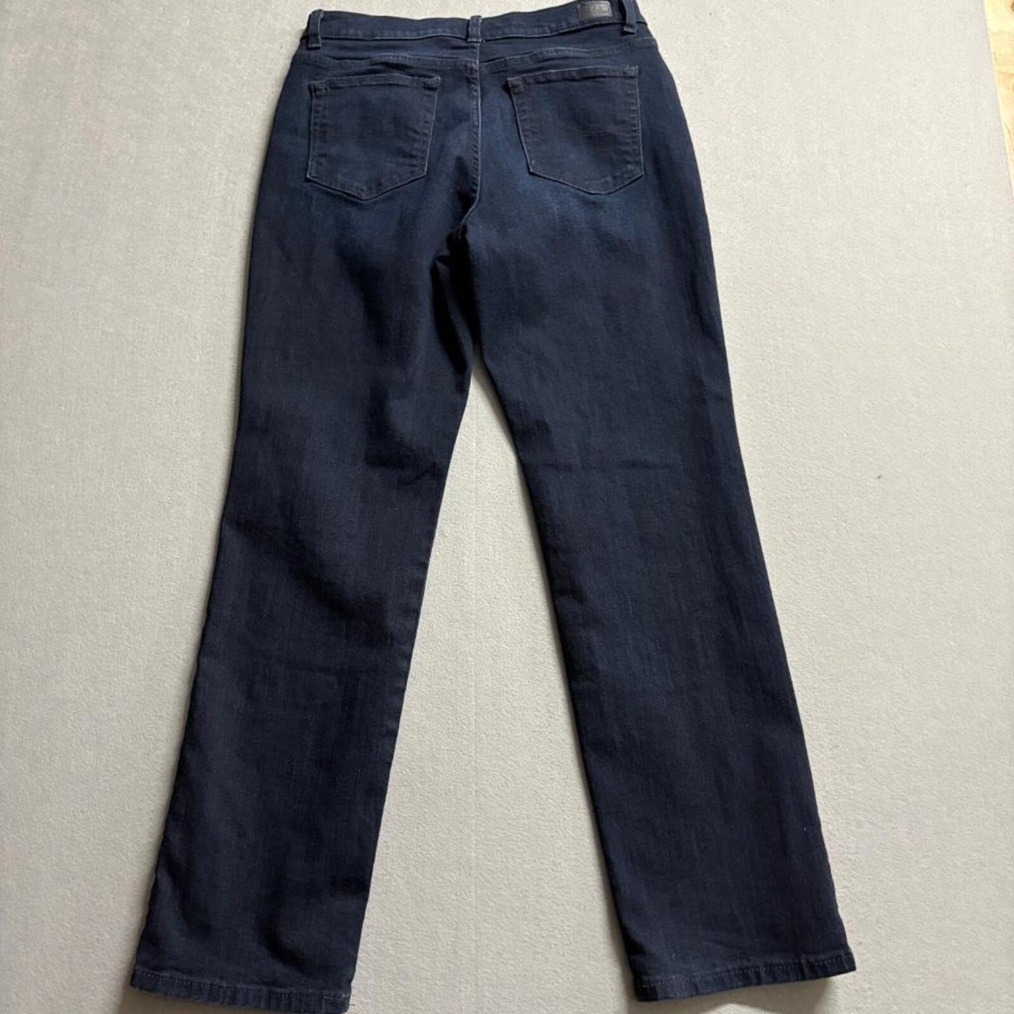 Lee Relaxed Fit Straight Leg Jeans Womens 10 Medium Dark Wash Blue Mid Rise