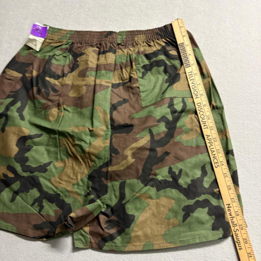 Vintage Basic Editions Camo Shorts Mens XL Green Woodland Camouflage USA Made