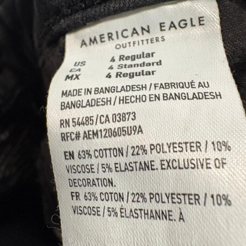 American Eagle Ne(x)t Level Stretch Skinny Jeans Womens 4 Regular Black Denim