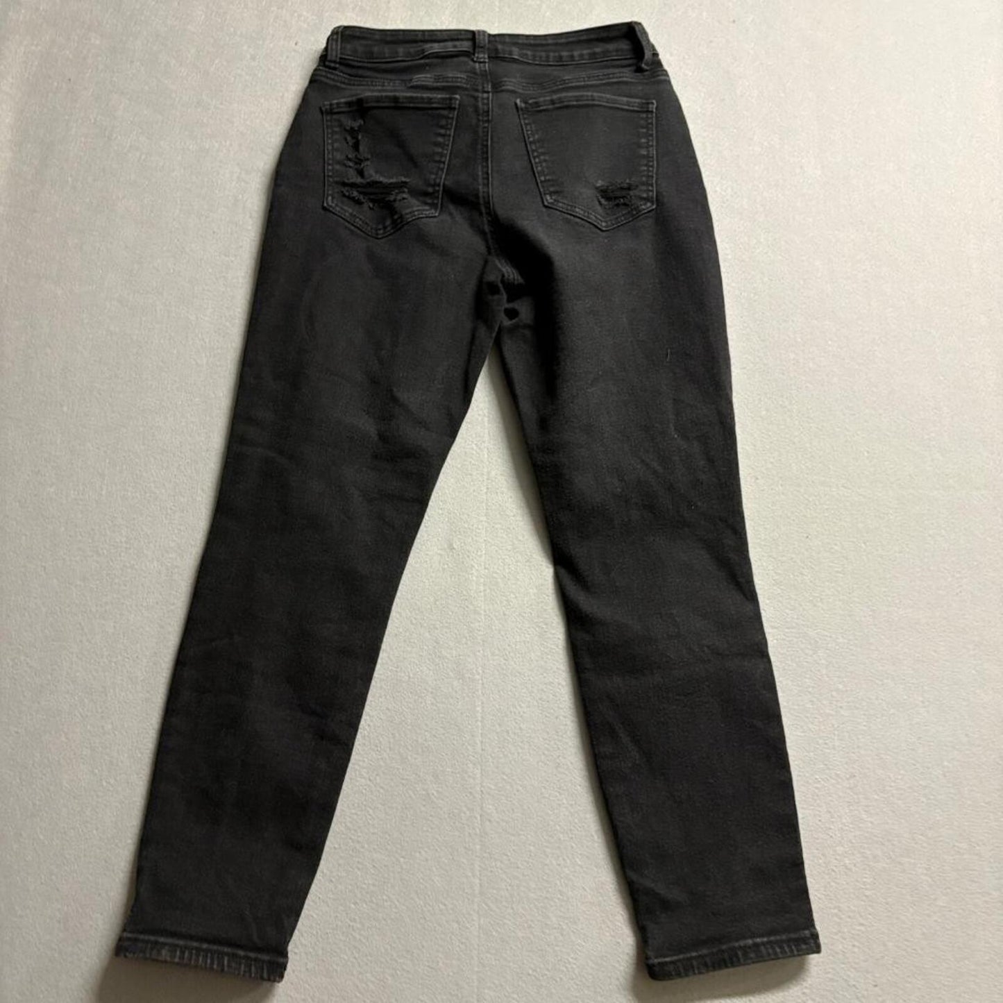 Wax Jean Collection Womens Size 7 28 Black Distressed Ripped Skinny Jeans