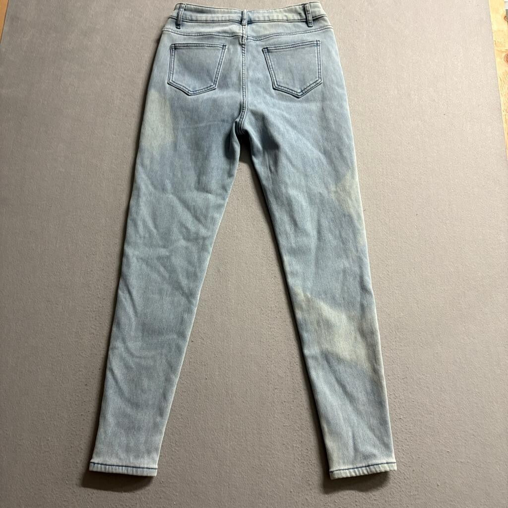 Yedia Fleece Lined Skinny Jeans Womens Size M Light Wash Denim High Rise Warm