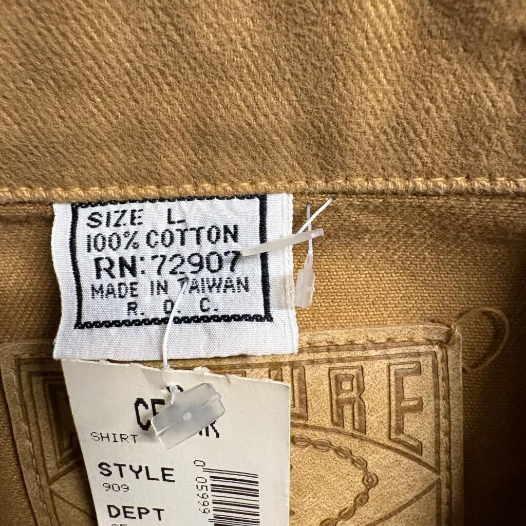 Vintage Culture Jam Canvas Chore Jacket Mens Large Brown Cotton Work Utility