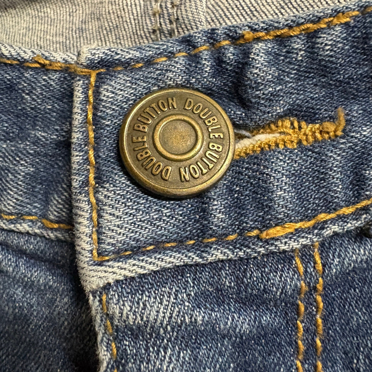Double Button Skinny Jeans Womens Small Blue Denim Stretch Made in Korea