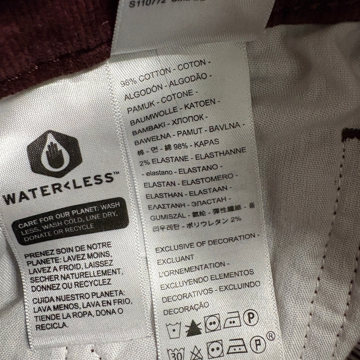 Levi's 724 High Rise Straight Corduroy Pants Womens Size 28 Burgundy Maroon Red