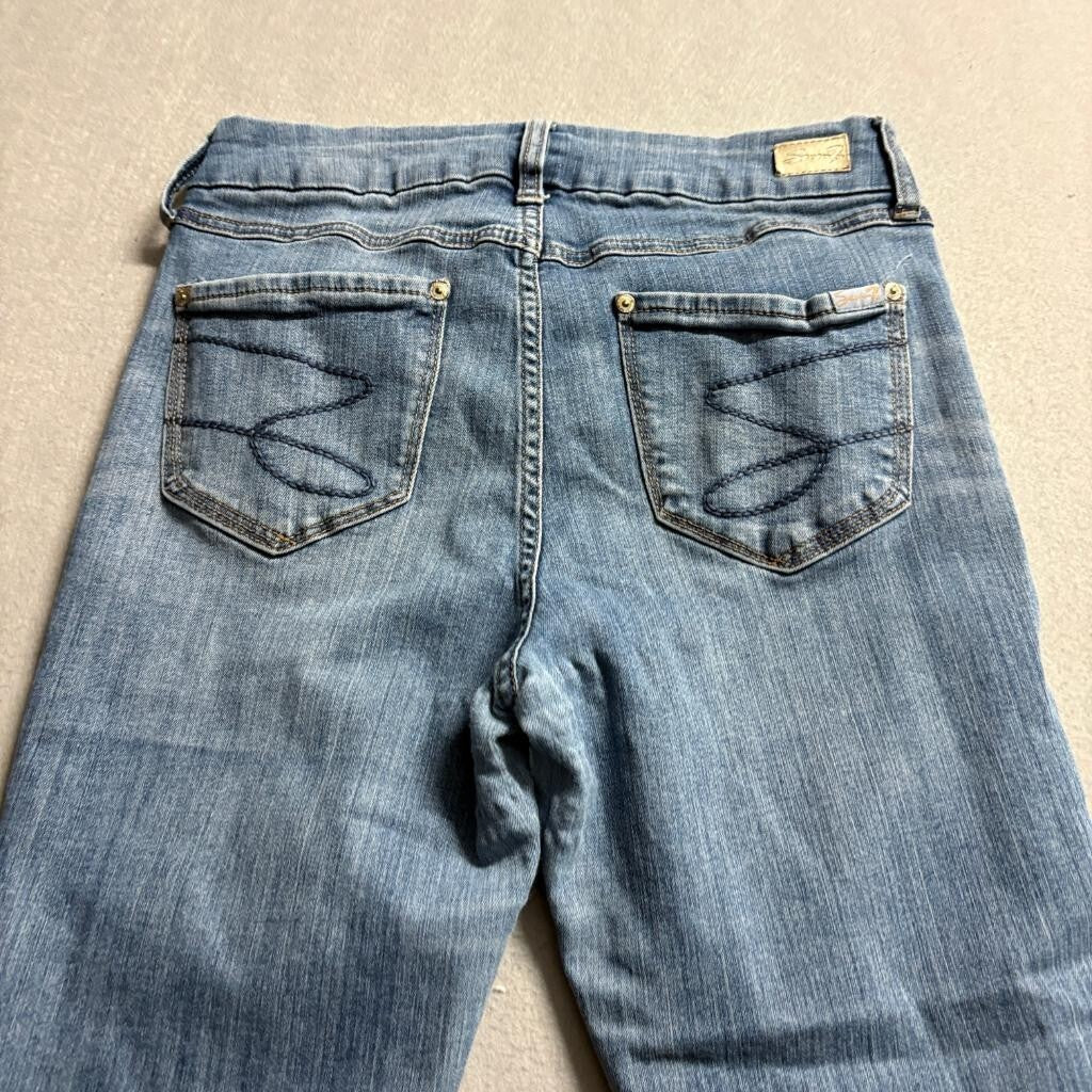 Seven7 Tummyless Skinny Jeans Womens Size 8 Blue Stretch Denim Mid Rise