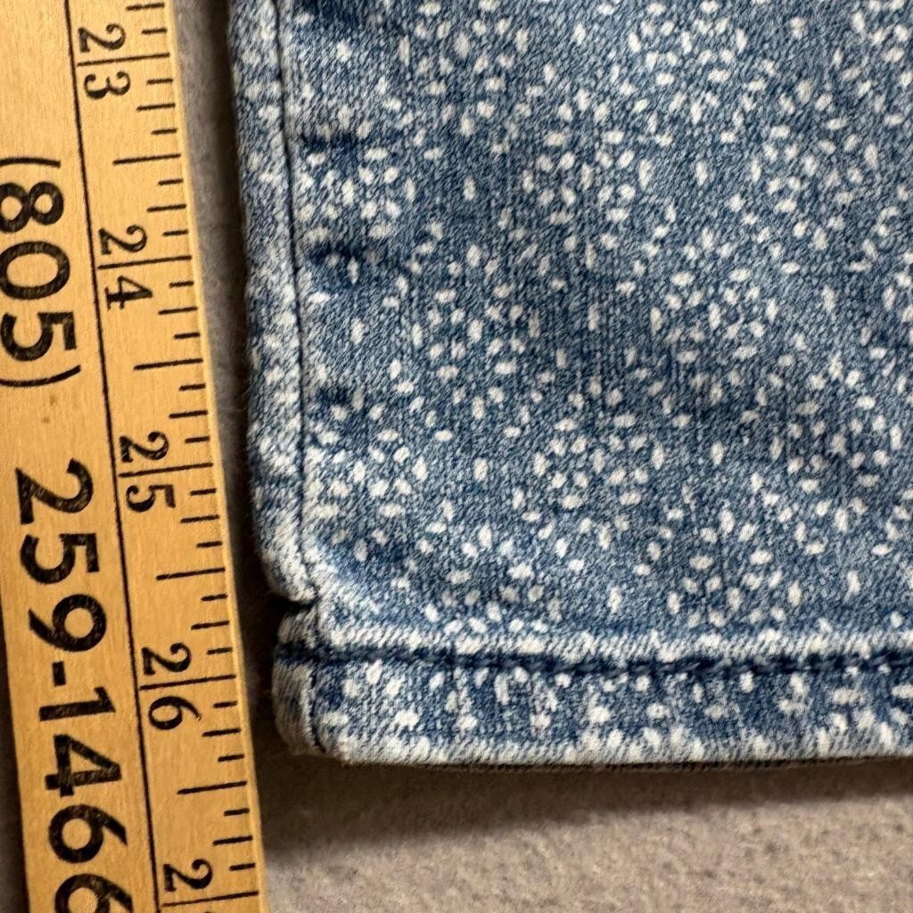 Gloria Vanderbilt Amanda Jeans Womens 4P Blue Patterned Stretch Denim Petite