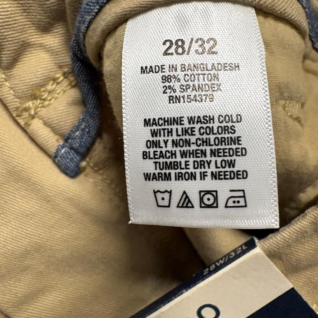 Aeropostale Mens Skinny Chino Pants 28x32 Khaki Tan Cotton Stretch Casual