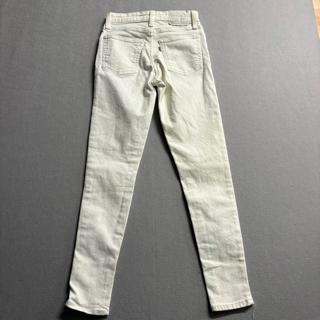 Levis 721 High Rise Skinny Jeans Womens 26x30 Off White Denim Stretch Pants