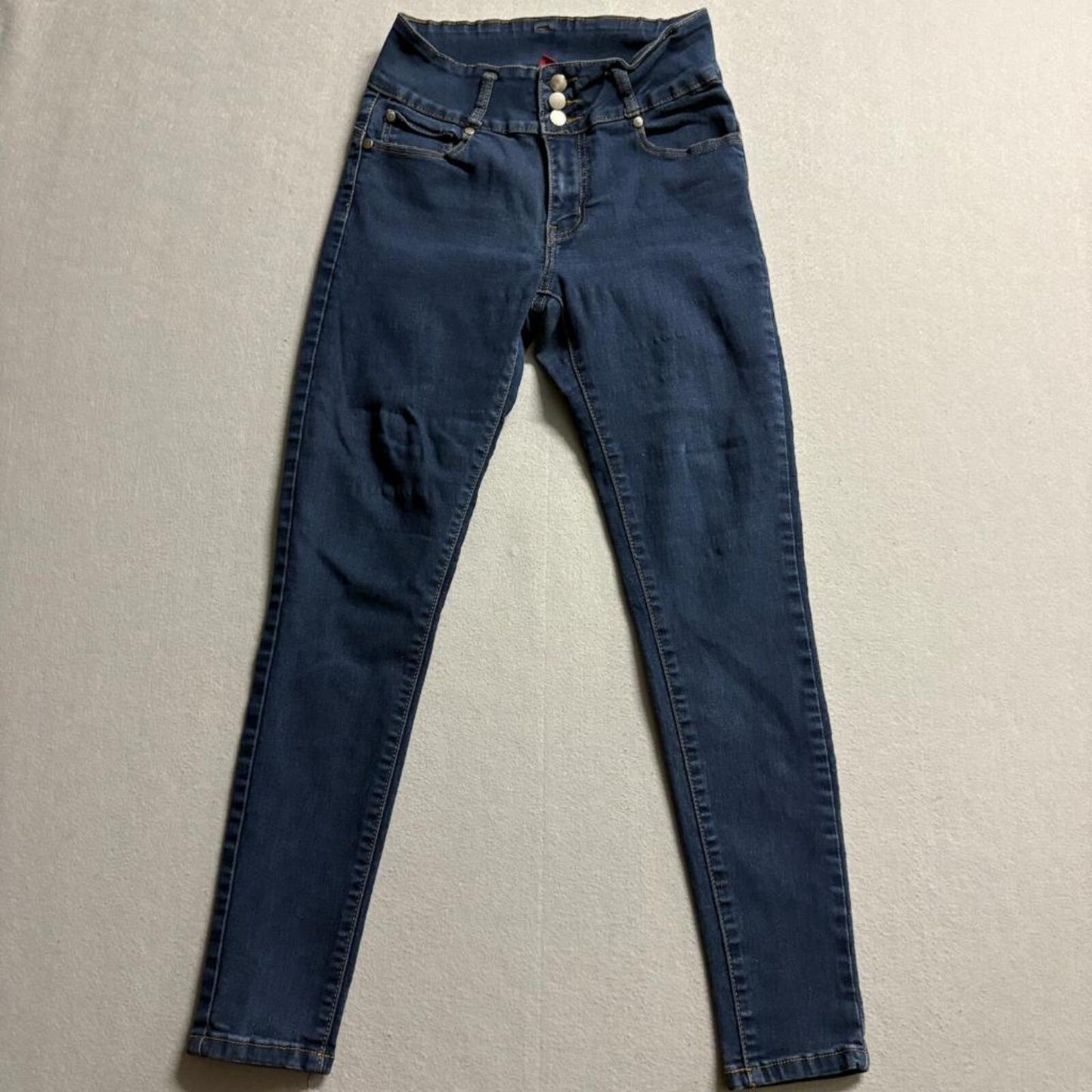 Ling Collection High Rise Skinny Jeans Womens 9/10 Dark Wash Stretch Denim Blue