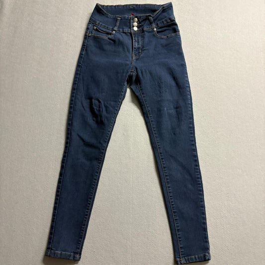Ling Collection High Rise Skinny Jeans Womens 9/10 Dark Wash Stretch Denim Blue