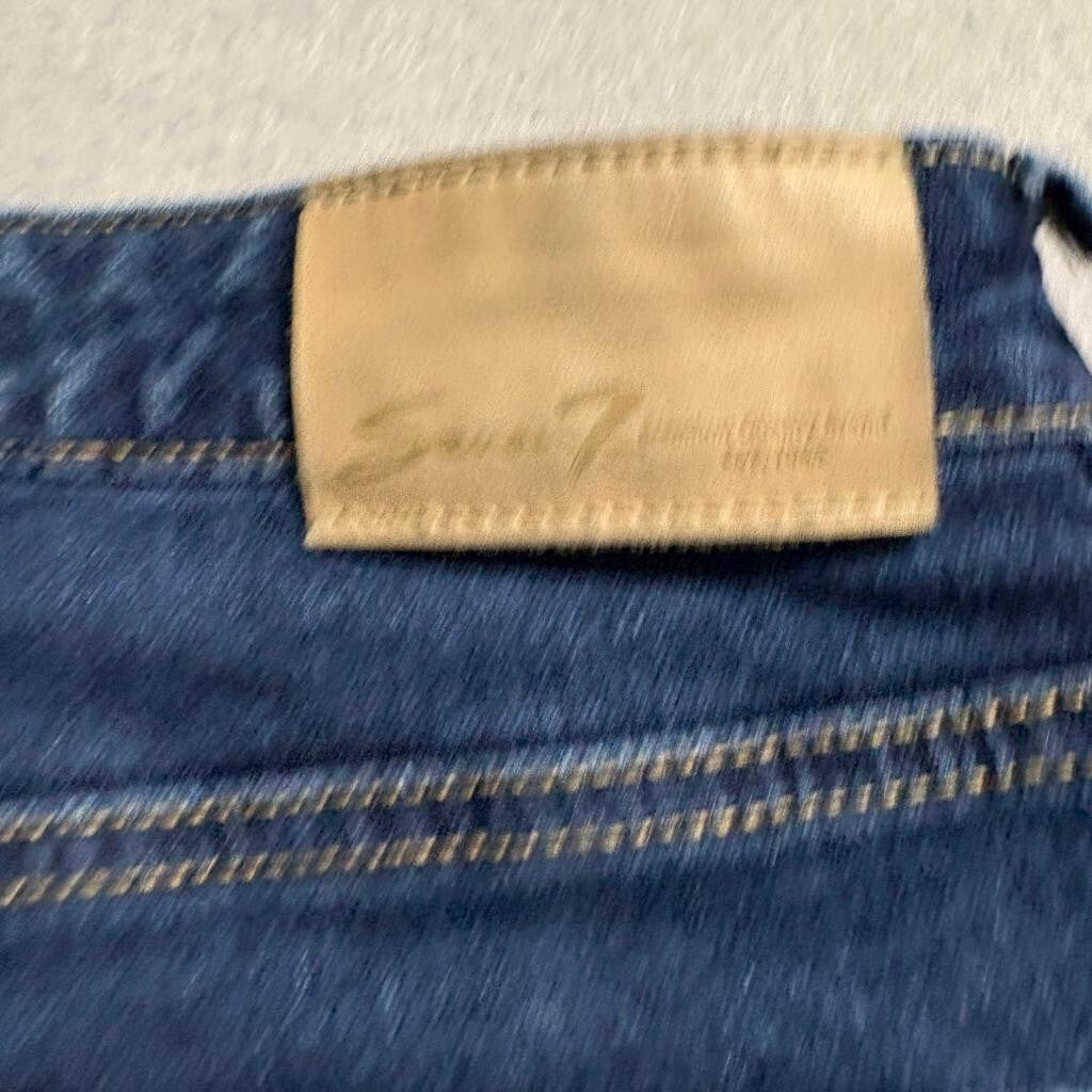 Seven7 Skinny Jeans Womens Size 4 Dark Wash Blue Denim Stretch Distressed