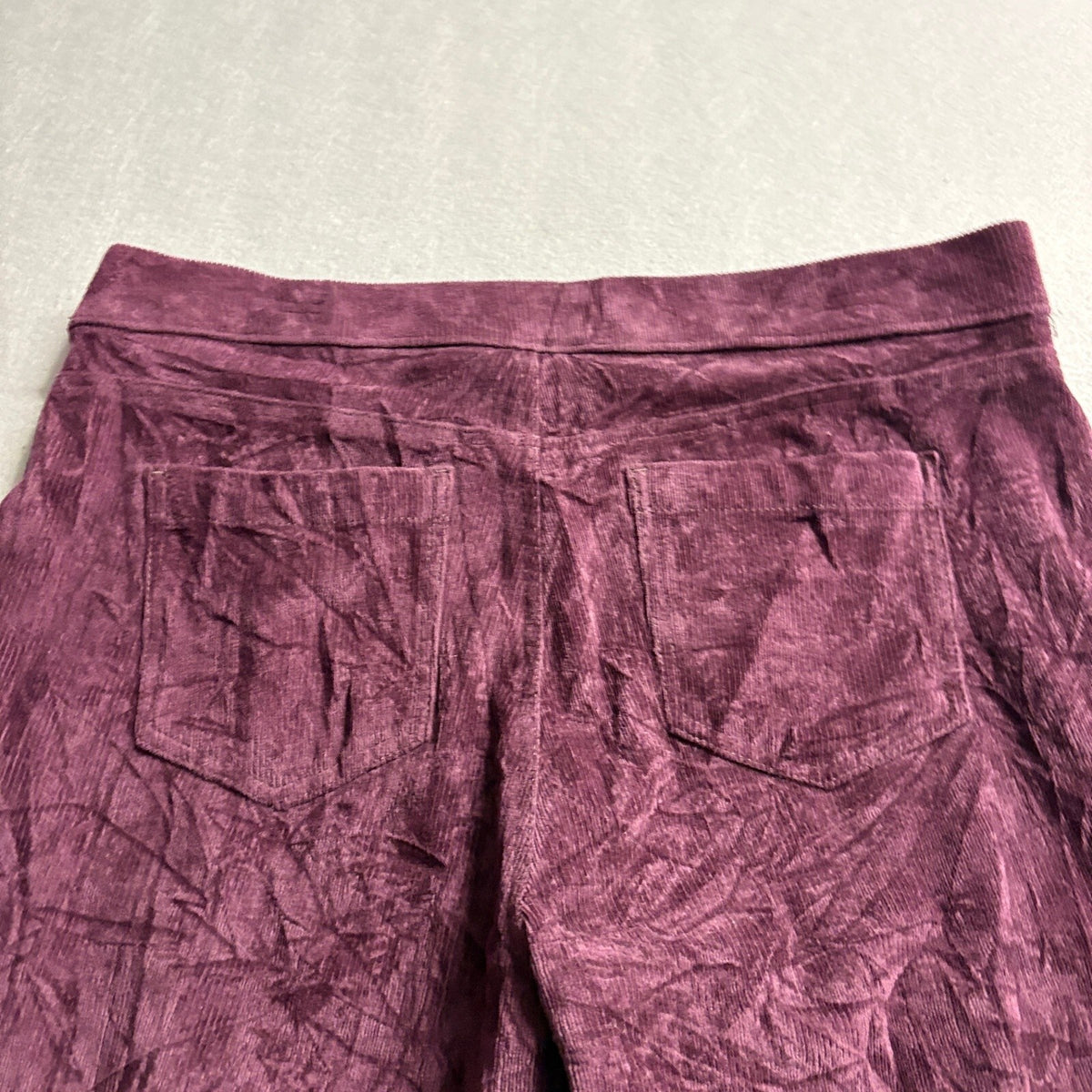 Gloria Vanderbilt Corduroy Pants Womens XL Purple Stretch Elastic Waist Leggings