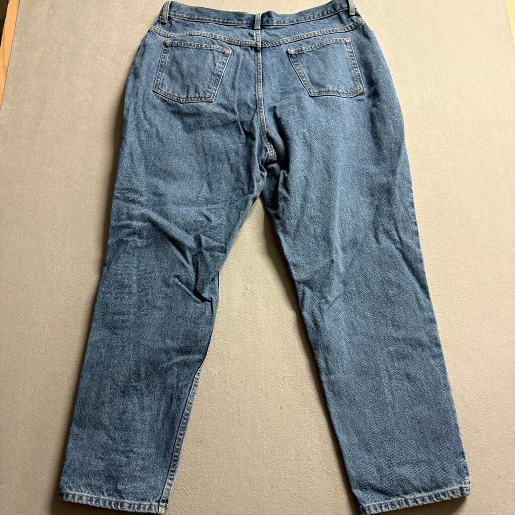 LL Bean Original Fit Relaxed Jeans Womens 18W Reg Blue Denim High Rise Cotton