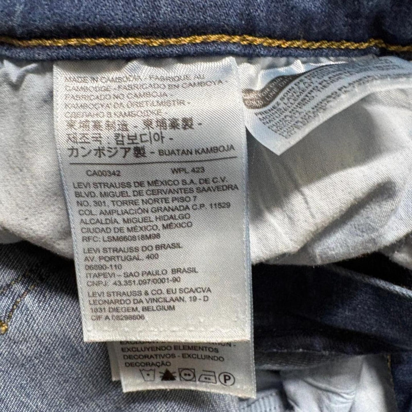 Levis High Rise Skinny Ankle Jeans Womens 33 Blue Denim Stretch Cropped