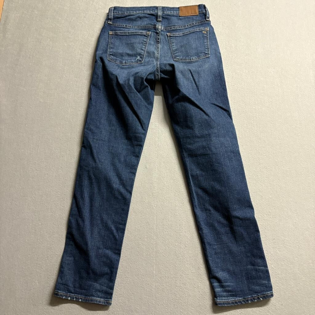Madewell Slim Straight Jeans Womens 26 Blue Denim Stretch Mid Rise