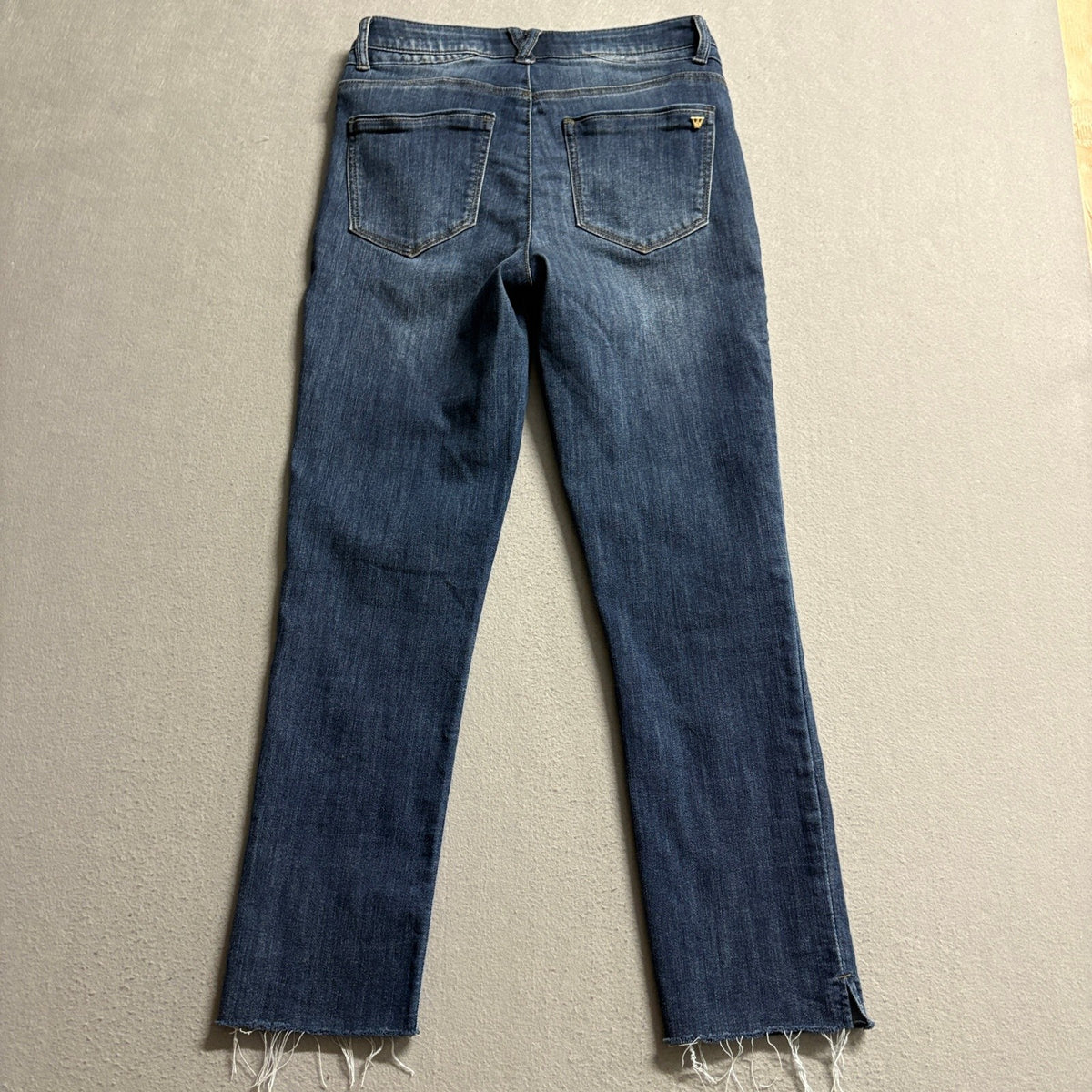 Wit & Wisdom Ab-solution Straight Leg Jeans Womens Size 4 Blue Raw Hem Stretch