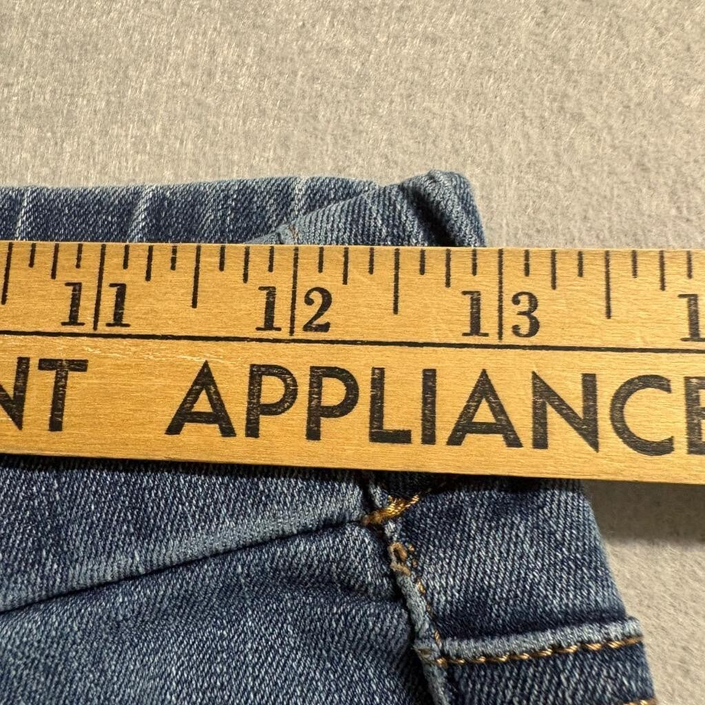 Lands End Pull On Skinny Jeans Womens 2 Blue Denim Stretch Elastic Waist