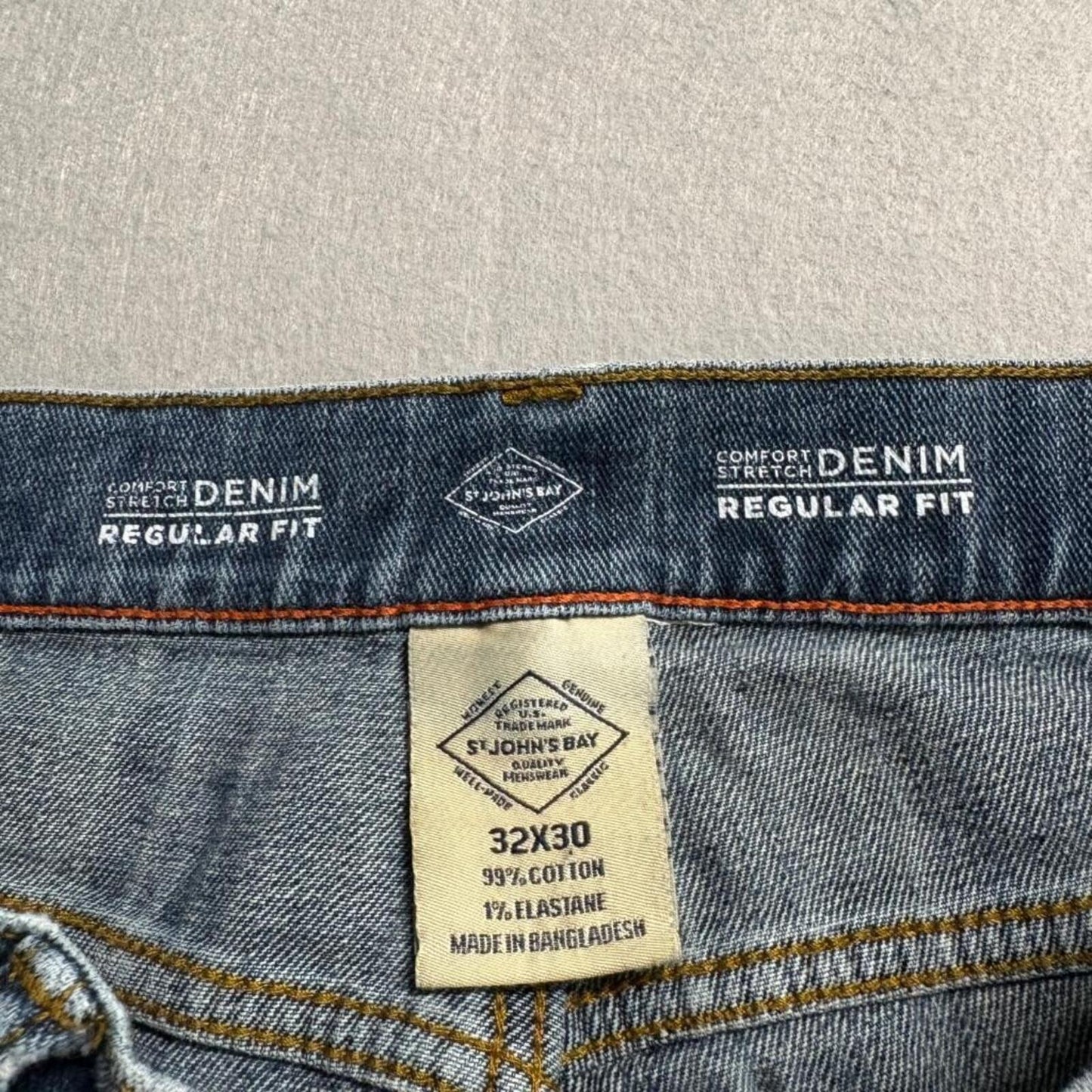 St John's Bay Regular Fit Jeans Mens 32x30 Blue Comfort Stretch Denim 32x28