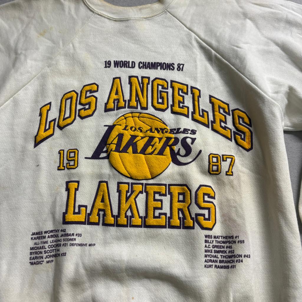 Vintage 1987 Los Angeles Lakers World Champions Sweatshirt Mens XL Hugger USA
