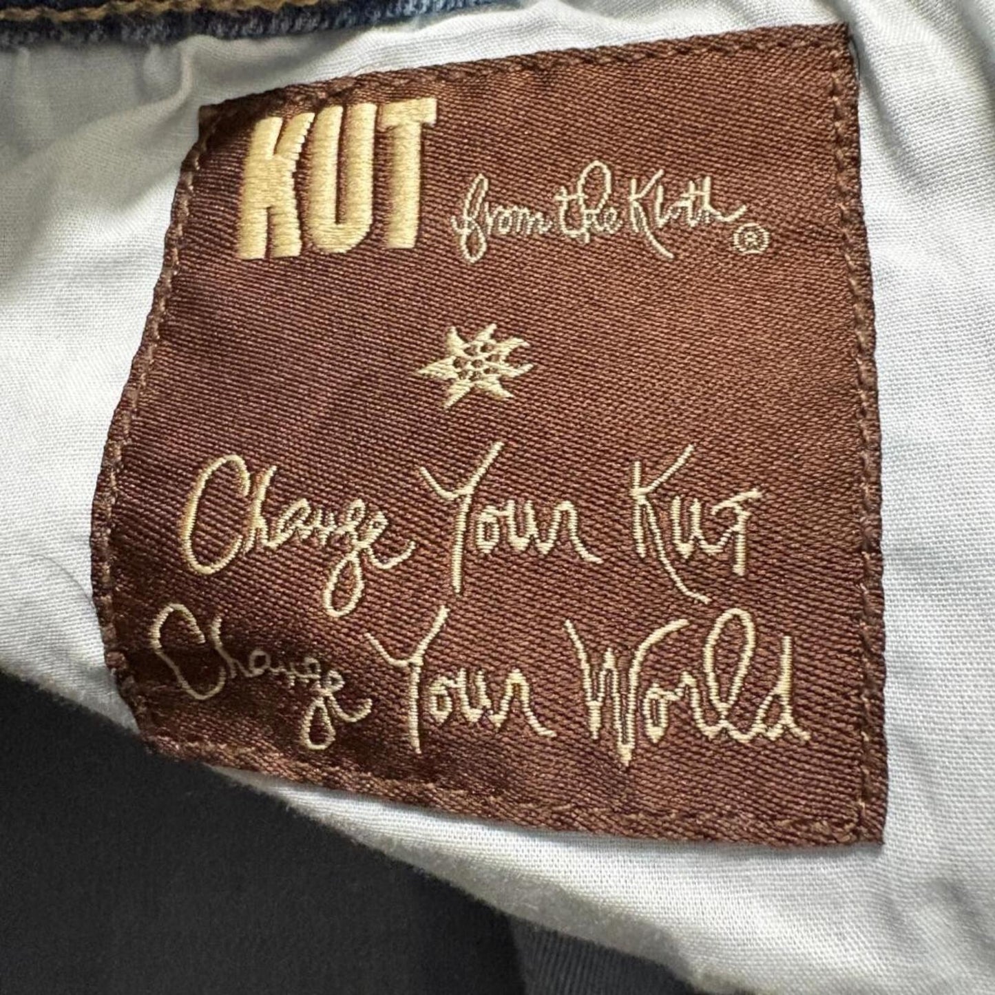Kut from the Kloth Carlo Ankle Skinny Jeans Womens 16 Blue Denim Raw Hem Stretch
