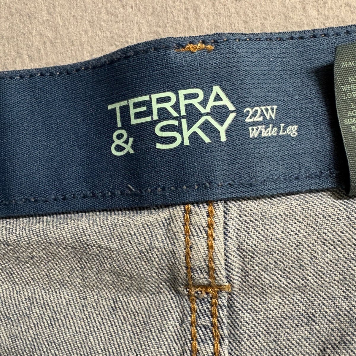 Terra & Sky Womens Wide Leg Ankle Jeans Sz 22W Blue Raw Hem High Rise Stretch - Photo 4