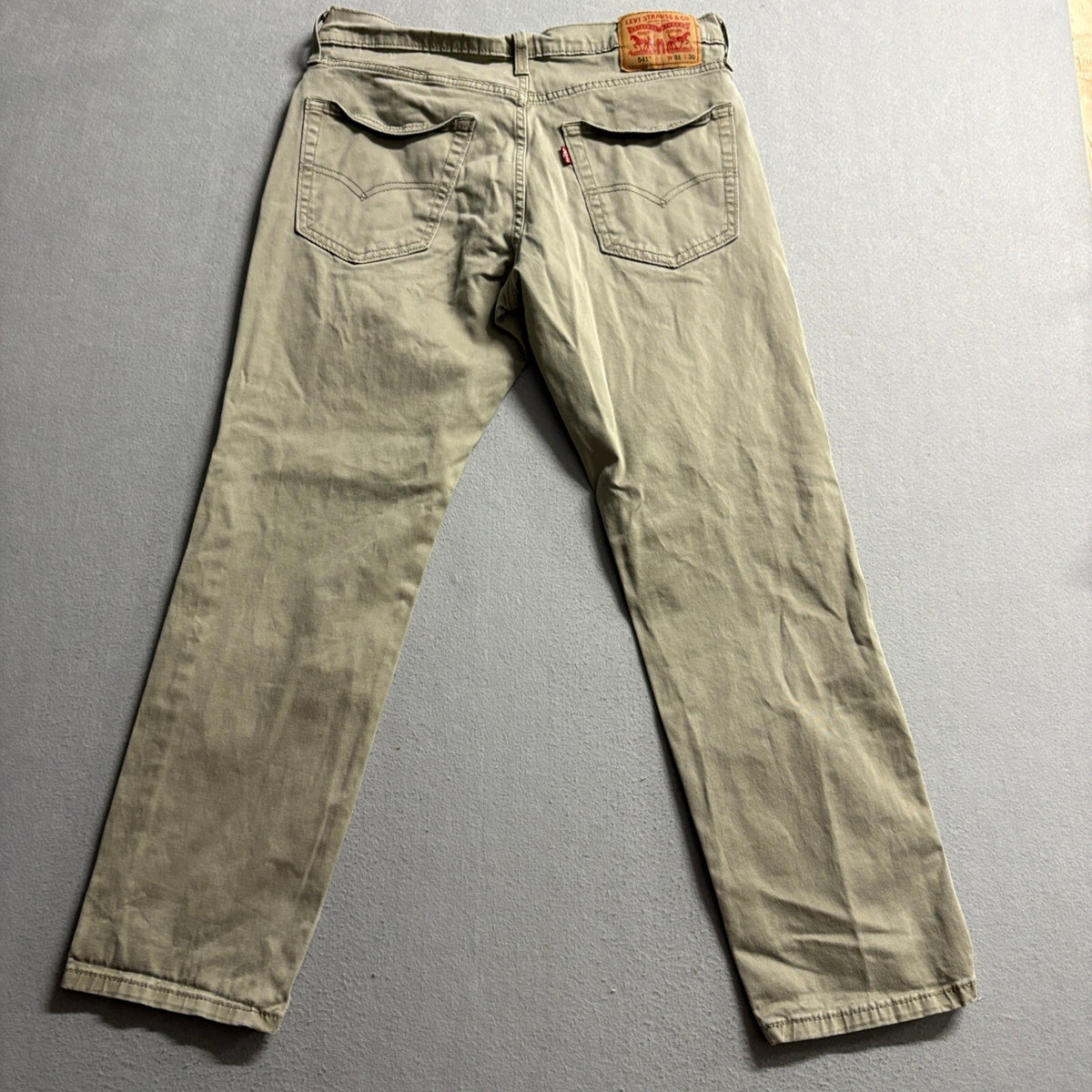 Levi's 541 Athletic Fit Jeans Mens 31x30 Khaki Tan Denim WaterLess Stretch Pants