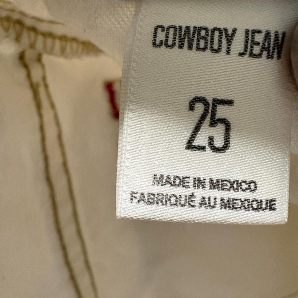 BDG Cowboy Jean Womens 25 Off White Beige Denim High Rise Straight Leg Pants