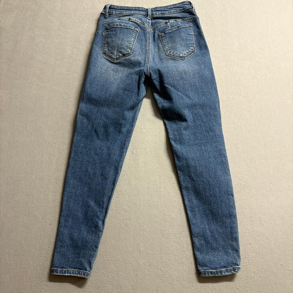 Wax Jean Butt I Love You Skinny Jeans Womens Size 7 Medium Wash Distressed Denim