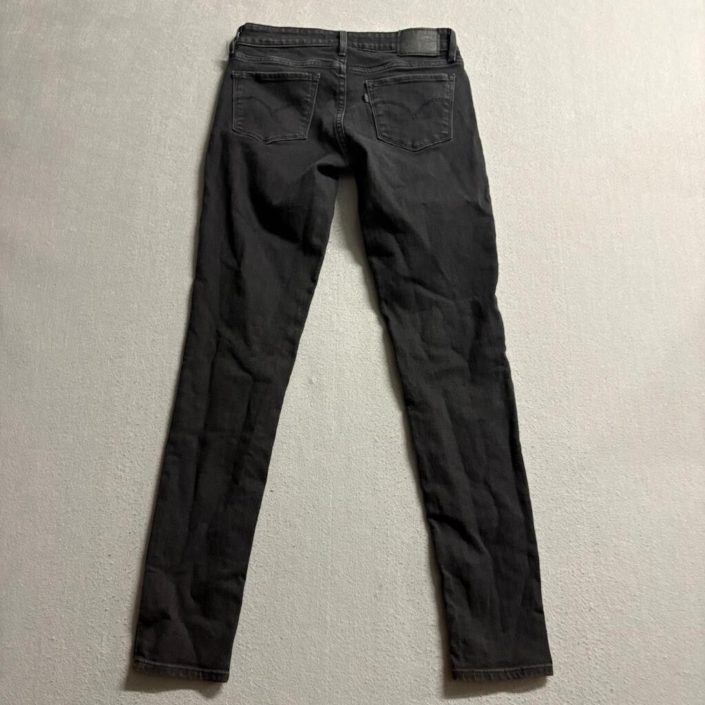 Levi's 711 Skinny Jeans Womens 25 Black Denim Stretch Slim Fit Pants