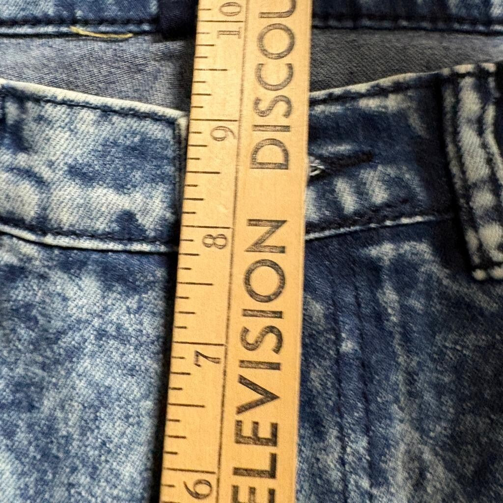 One Point One Biker Jeans Mens 18 Acid Wash Blue Denim Moto Ribbed Stretch