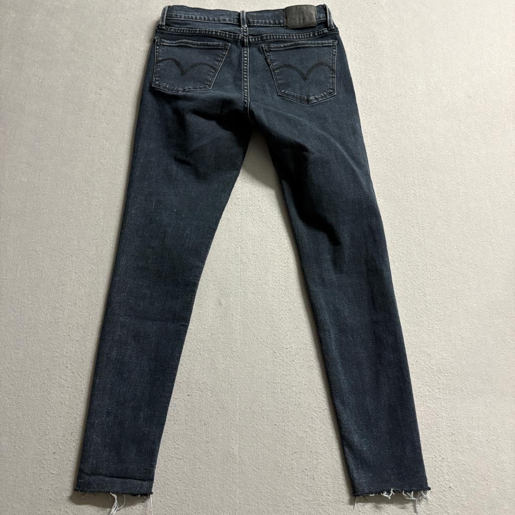 Levi's 710 Super Skinny Jeans Womens 27 Dark Wash Raw Hem Stretch Denim W27 L30