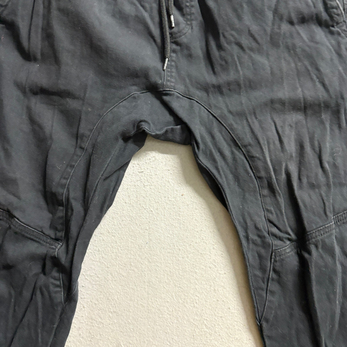 Stitches & Rivets Jogger Pants Mens Large Black Cotton Stretch Drawstring Cuffs