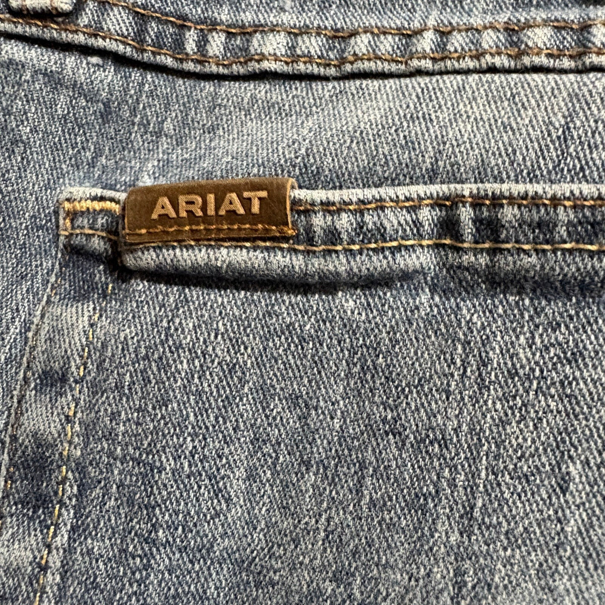 Ariat M4 Low Rise Boot Cut Jeans Mens 40x32 Blue Stretch Denim Western Work