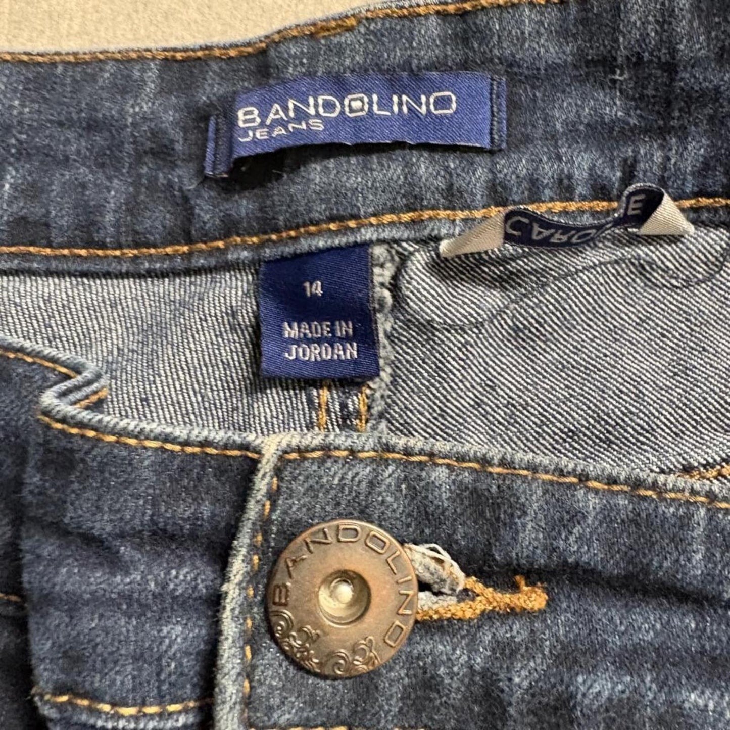 Bandolino Caroline Jeans Womens 14 Blue Denim Straight Leg Stretch Comfort