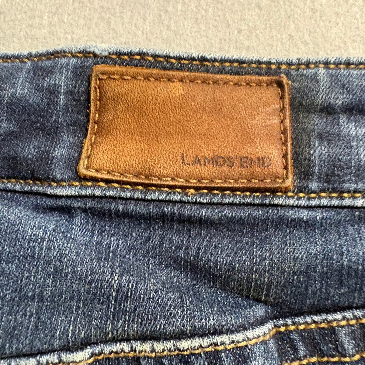 Lands End Mid Rise Curvy Bootcut Jeans Womens Size 10 Blue Denim Stretch