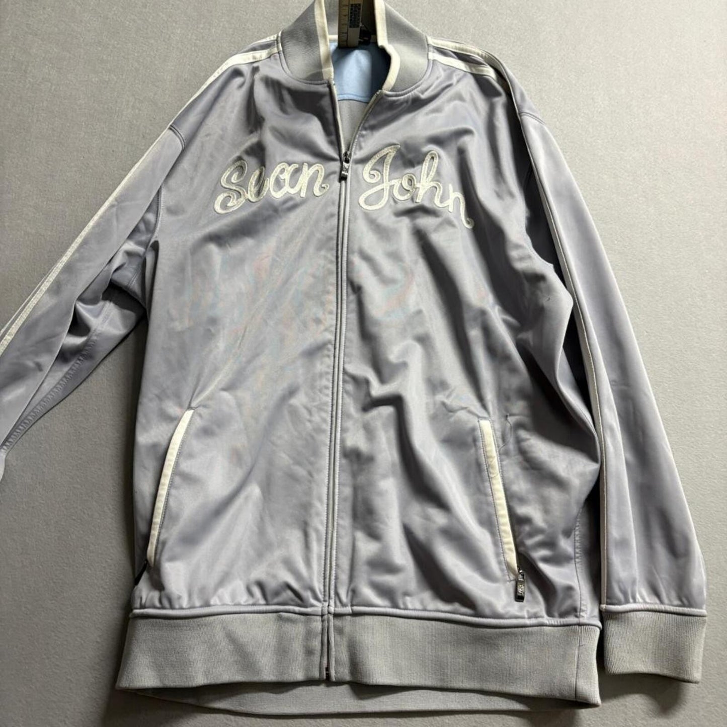 Sean John Vintage Track Jacket Mens XL Gray Polyester Full Zip Y2K Hip Hop
