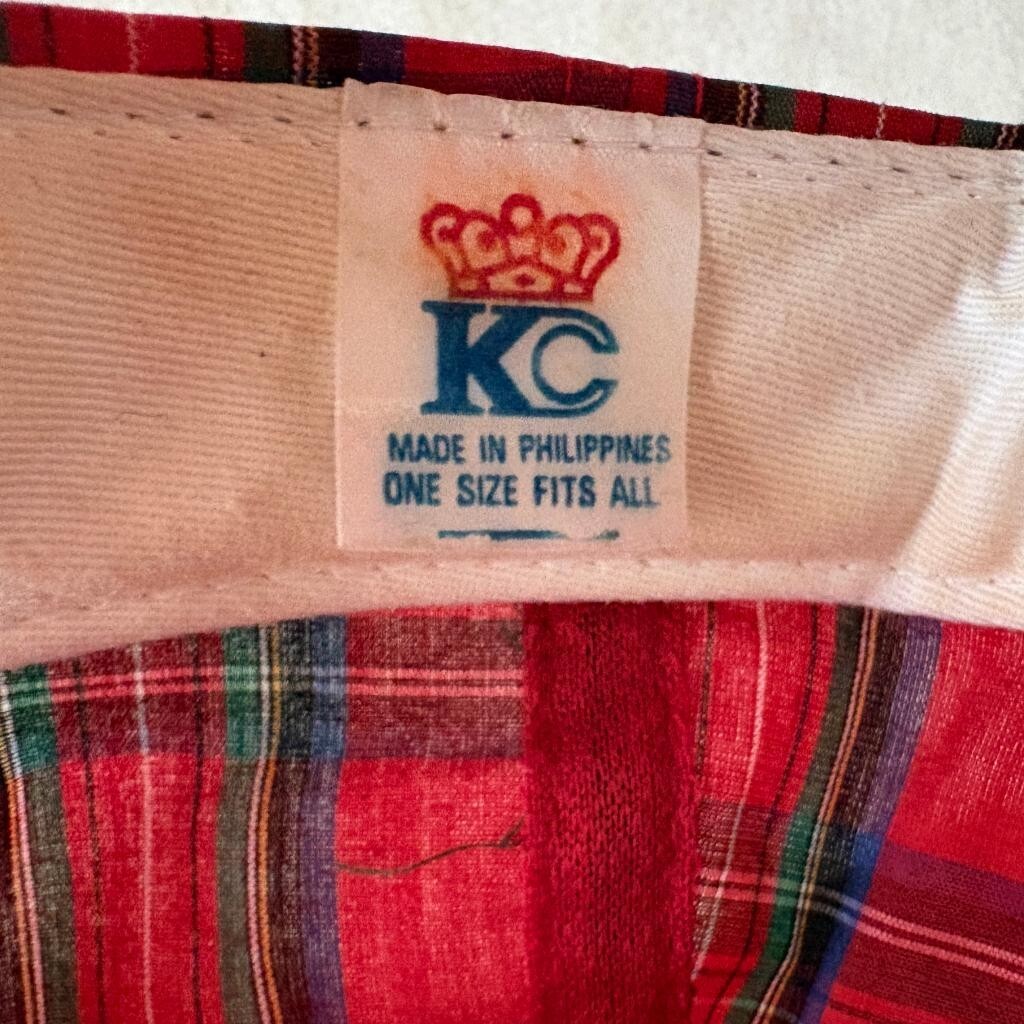 Vintage Swatch Watch Plaid Snapback Hat Mens Red Tartan KC Caps Made in Phils